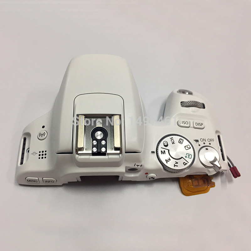 witte Top cover met drukknop Reparatie onderdelen voor Canon EOS 200D; Rebel SL2; kus X9 SLR
