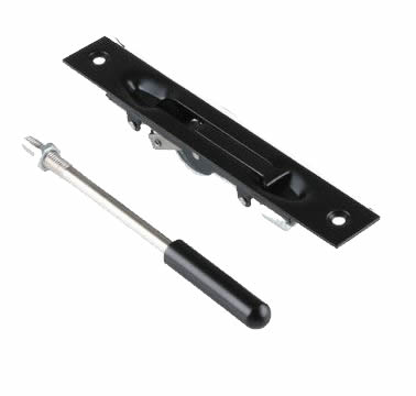 304 stainless steel hidden bolt,security door Built-in latch lock,embedded door latch,Fire emergency door escape door lock: 8 inch / Black