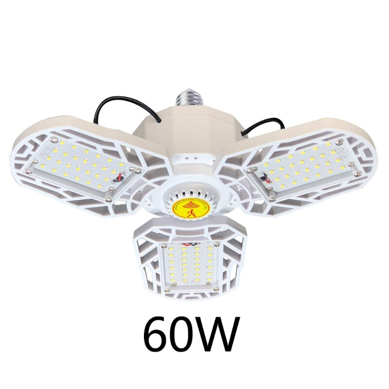 Led Garage Licht 60W Vervormbare Led Garage Plafondlamp Met 3 Verstelbare Paneel: W-B