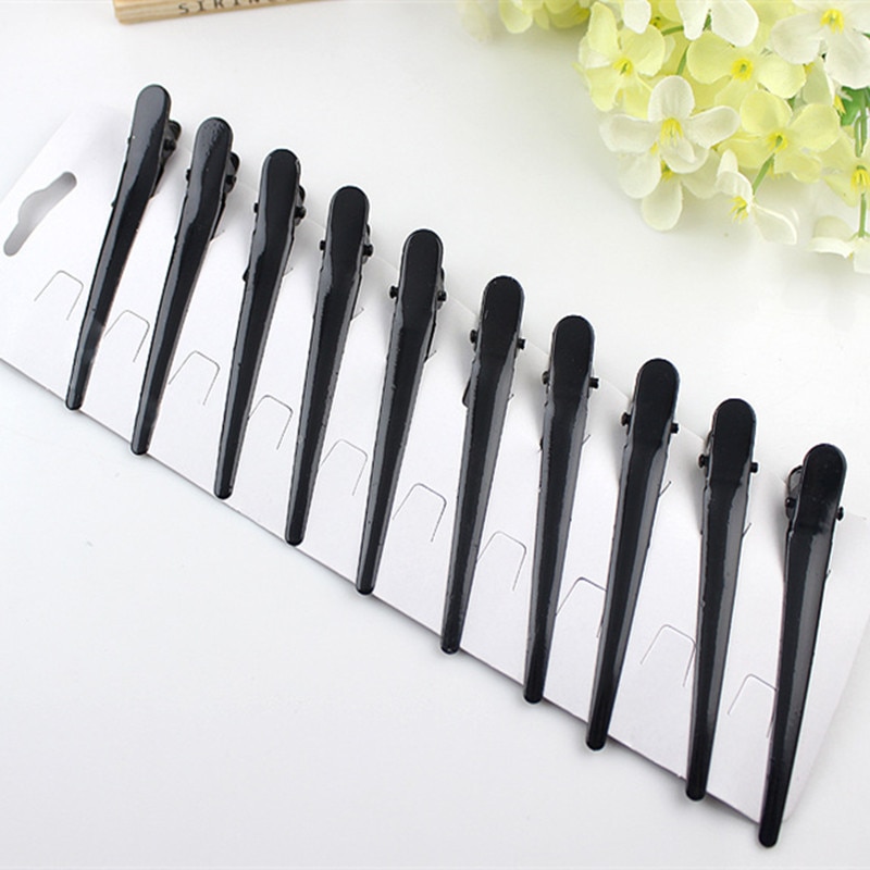 10Pcs Diy Black Metal Single Prong Kapsel Alligator Haar Clip Grote Haarspeldjes Hoofddeksels Voor Vrouwen Styling Tools Haarspeld