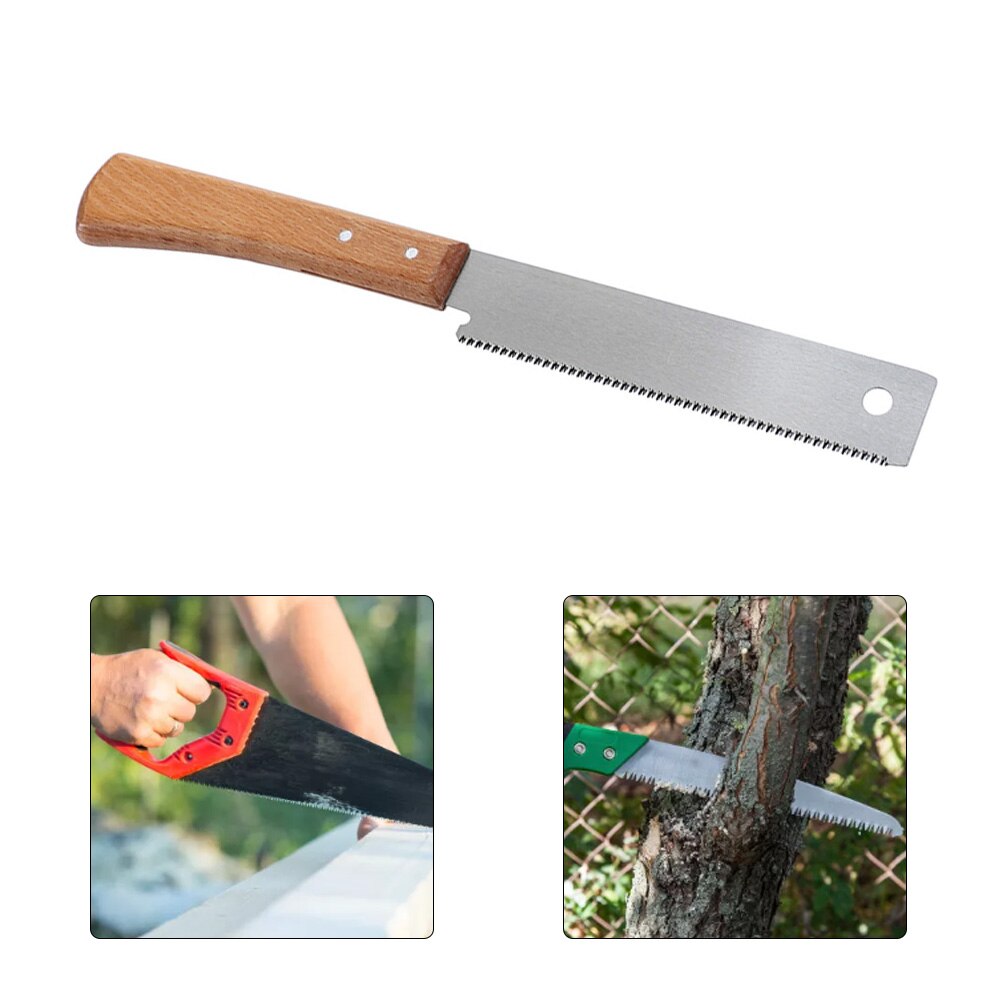 12in Small Hand Saw Beech Wooden Handle Fine Cut Saw Household Woodworking Garden Pruning Flush Cutting Trimming Tool 17Sawtooth