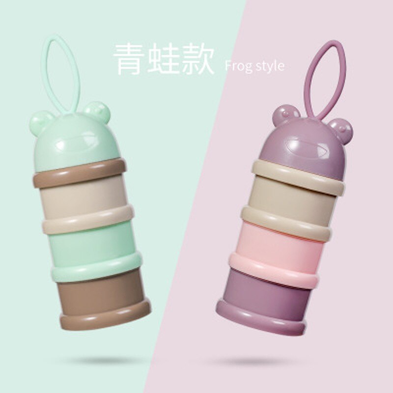 3Layers Baby Milk Powder Dispenser Container Storage Formula Feeding Box Colorful Rainbow Color