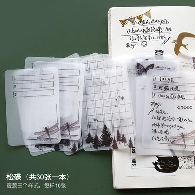 Translucent Sticky Notes Vlinder Guirlande Swallow Paddestoel Schrijven Pads Plant Woord Memo Pads Dagelijks Retro Plant Diy Hand Sticker: A