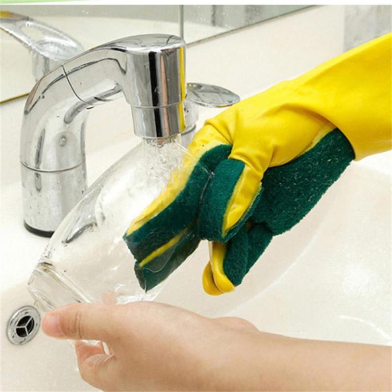 Guantes de goma para limpieza del hogar, manoplas anticongelantes para lavar platos de jardín, cocina, dedos de esponja, para invierno