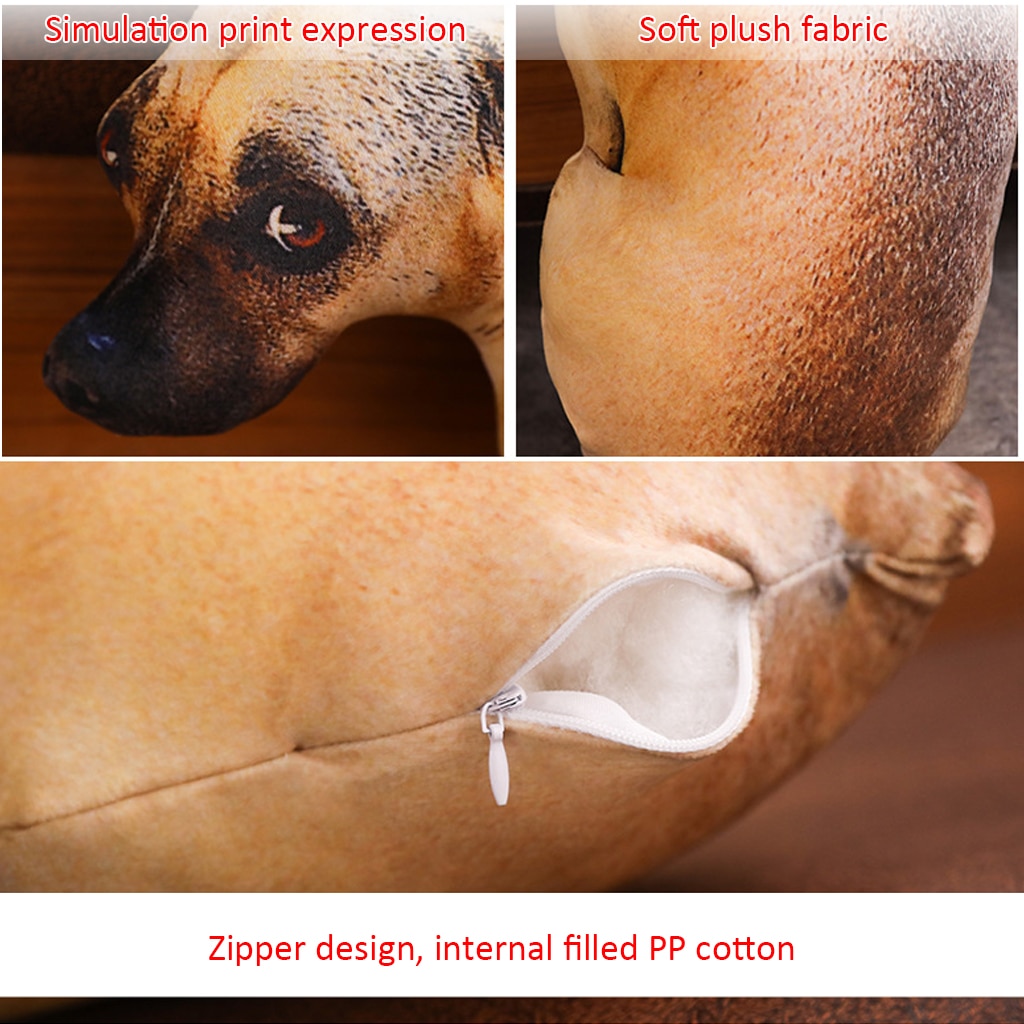 3D Hund Geformt Auto Dekorative Kissen Welpen Kissen Art Zimmer Heimat Dekorationen Karikatur Sofa Spielzeug Schlafen Kissen PP Baumwolle Kern