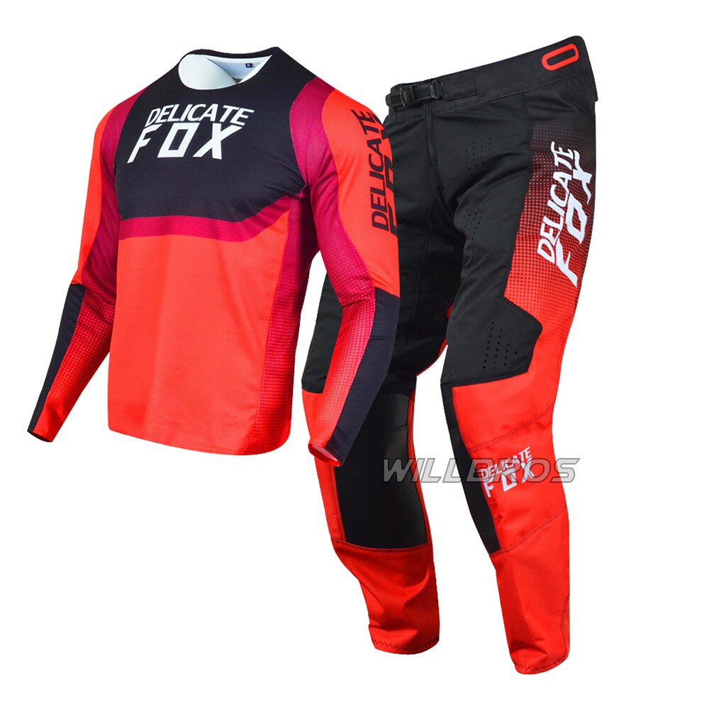 Neue Zarte Fuchs 180/360 Getriebe Set Motocross Motorrad Racing Anzug Herren Kits: Jersey S Pants 30 / Red