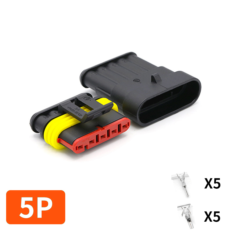 20/50/100Sets 1/2/3/4/5/6 Pin Way AMP Tyco Super Sealed Automotive Wire Connector Electrical Male Female Plug Terminals for Cars: Ivory / Under 5Pcs