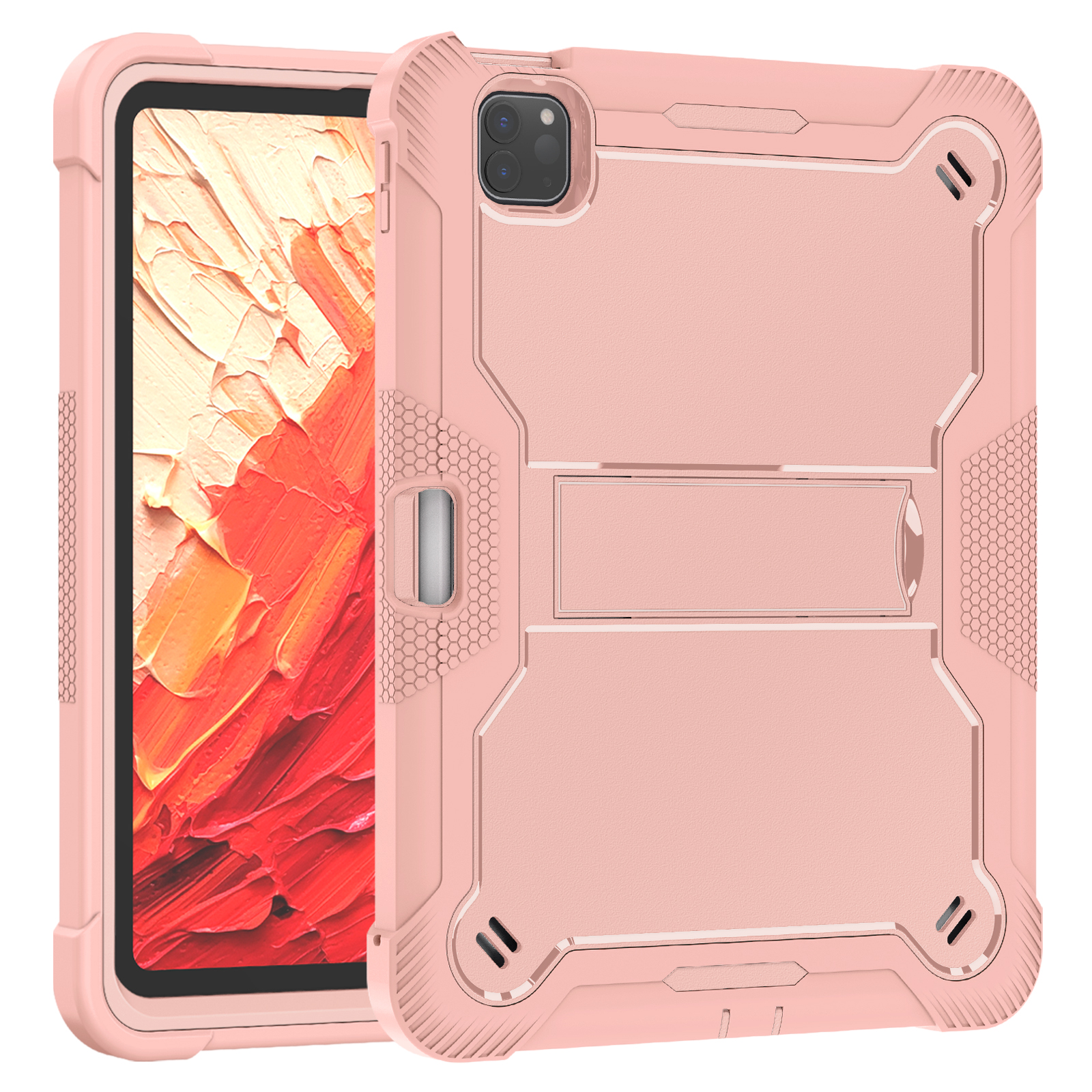 Stødsikkert til ipad air 11 pro 11 3-- lags multifunktionelt cover til air 4 air 5 a2588 a2589 a2591 a 2072 a2316 a2324: 5 / Lilla