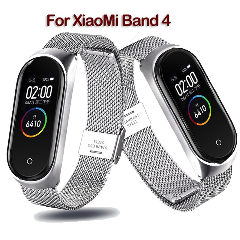 Mi band 4 Correa Metal acero inoxidable para Xiaomi mi Band 4 Correa pulsera mi band 4 accesorios correa de repuesto para reloj