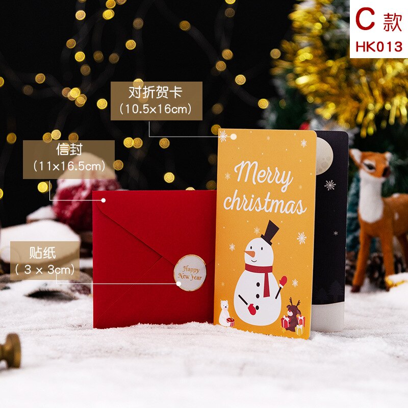 Tarjeta de felicitación Pop-UP 3D de Papá Noel, muñeco de nieve, Merry Christmas árbol, con sobre para fiestas, de invitaciones, tarjeta de Año