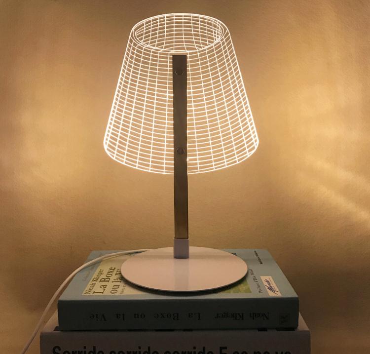 HZFCEW 3D Novelty LED Night Light 3D Optical Effect Bloom Reading Table Lamp with Luminous Lampshades Child Christmas: C lamp