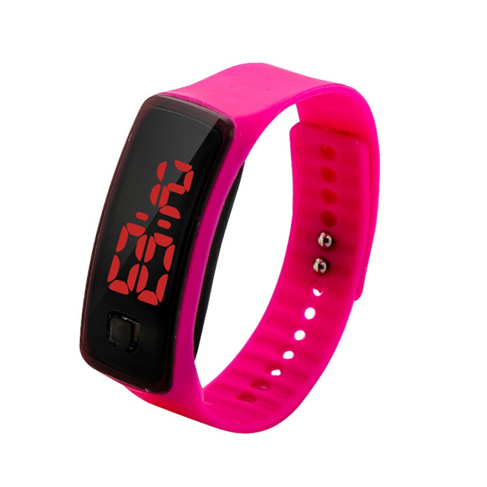 LED Digital Watch LED Touching Screen with Silicone Strap Luminous Casual Watch Wrist Unisex YA88: Burgundy