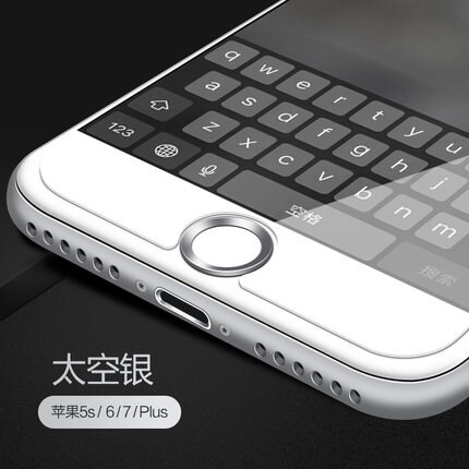 Aluminum Touch ID Home Button Sticker for iPhone 7/6S/6, 7/6S/6 Plus, SE/5S with Fingerprint Identification Functio: silver