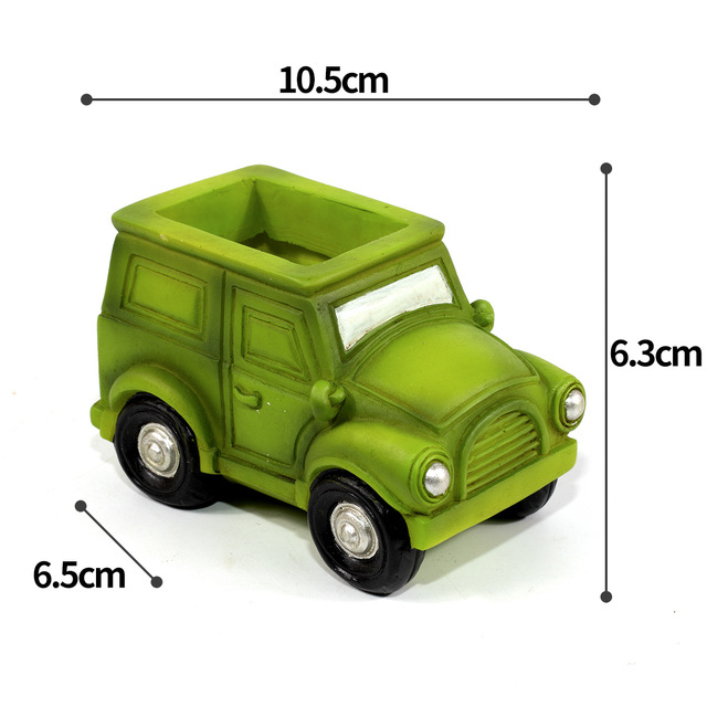 Car Shaped Resin Succulents Pot Cute Planter Pots Truck Cactus Plant Pots Small Plant Indoor Desk Decor Table Decoration: Green