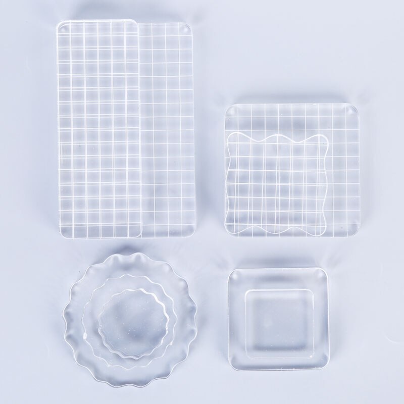 Acrylic Block Pad Clear Photo Album Decor Student Stickers Seal Stamp Block Handmade DIY Crafts Tools For Color Process