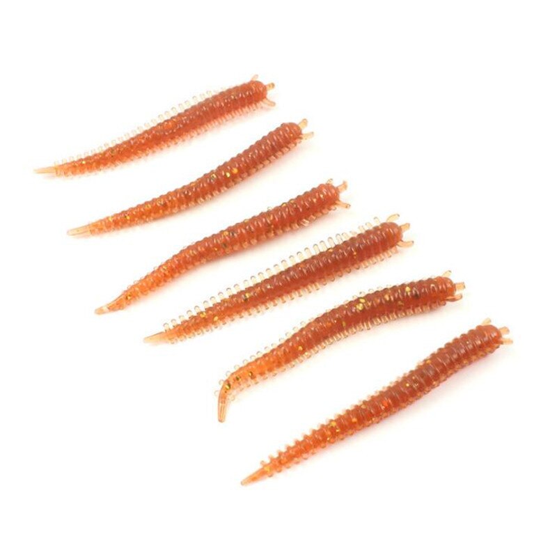 50pcs/Set Sandworms Soft Plastic Worm Fishing Lure 60mm Saltwater Bass Catfish