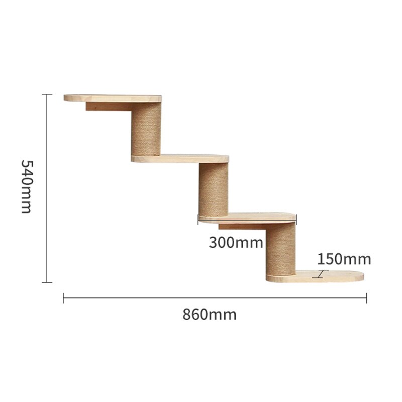 Amaca per gatti a parete letto mobili per animali domestici Set di mensole da parete per gattini gatto persico tiragraffi in legno Post da arrampicata Cat Tree House Toy
