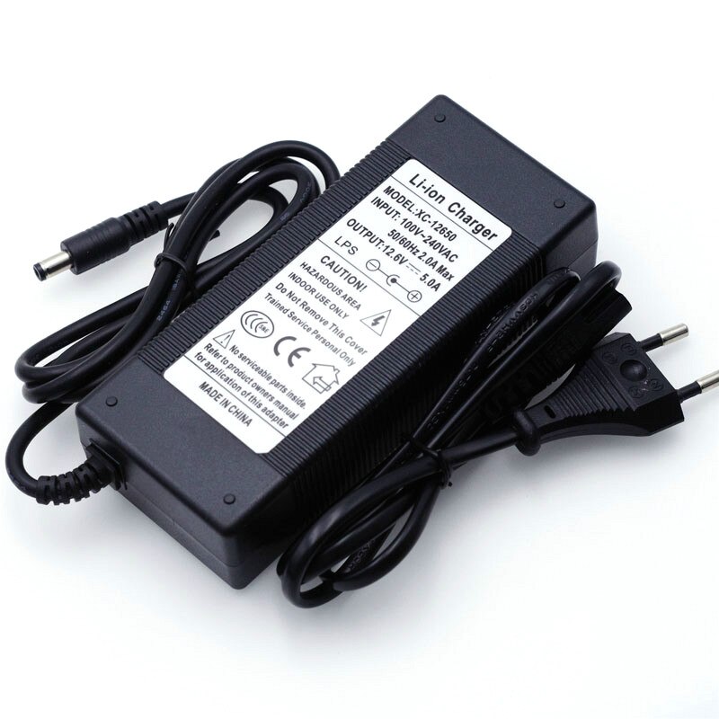 12.6V 5A 3A 1A Lithium Battery Charger 3 series lithium Cbattery 12V battery charger+US EU AC power cord Liitokala