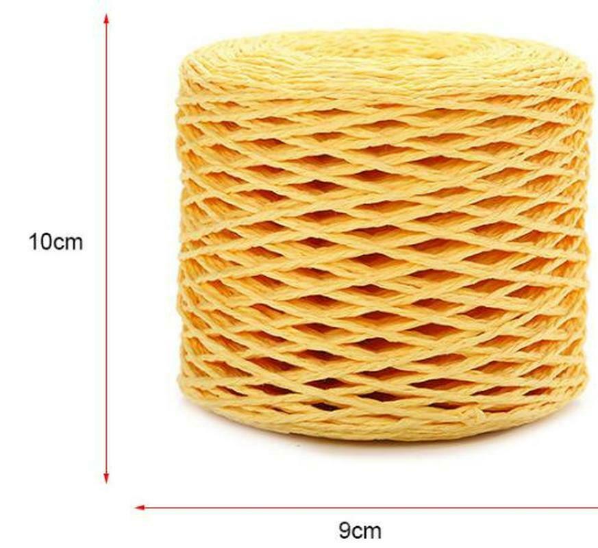 Fil de paille en raphia naturel, 2 rouleaux de 200 mètres, pour Crochet à la main, chapeau de paille d'été, sacs de plage, paniers à tricoter, fils colorés de 2mm: 16