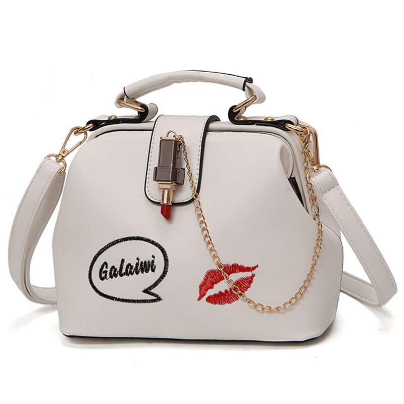Vrouwen Handtas Lederen Schoudertas Kleine Arts Crossbody Handtas Embroideried Lipstick Casual Vrouwen crossbodi schouder Bakken