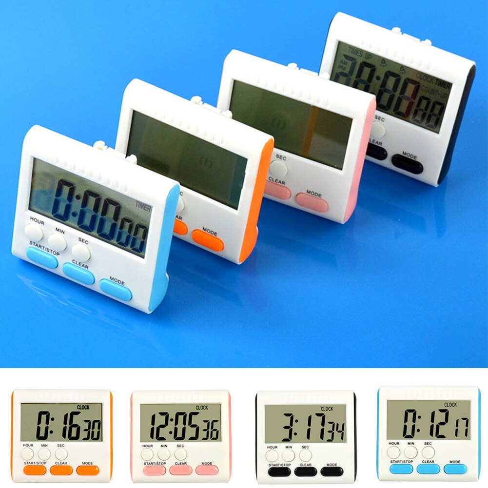 Magnetic Large LCD Digital Kitchen Timer with loud Alarm Count Up& Down Clock to 24 Hours