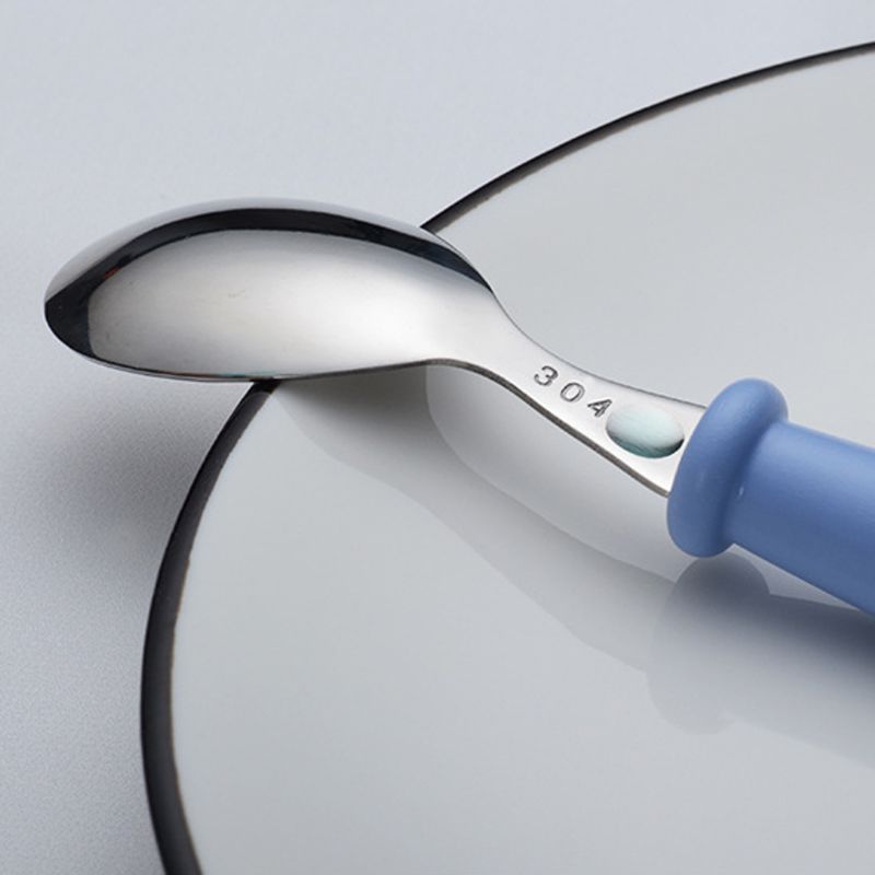 Conjunto de tenedor cuchara de alimentación para bebé, vajilla de acero inoxidable para niño pequeño, cubiertos para niño con caja antipolvo, 2 unids/lote