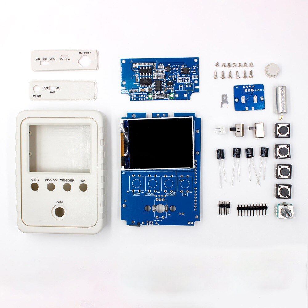 2.4" TFT Digital Oscilloscope With Power Supply BNC-Clip Cable Probe DS0150 (Assembled Finished Machine) Oscilloscope Kit