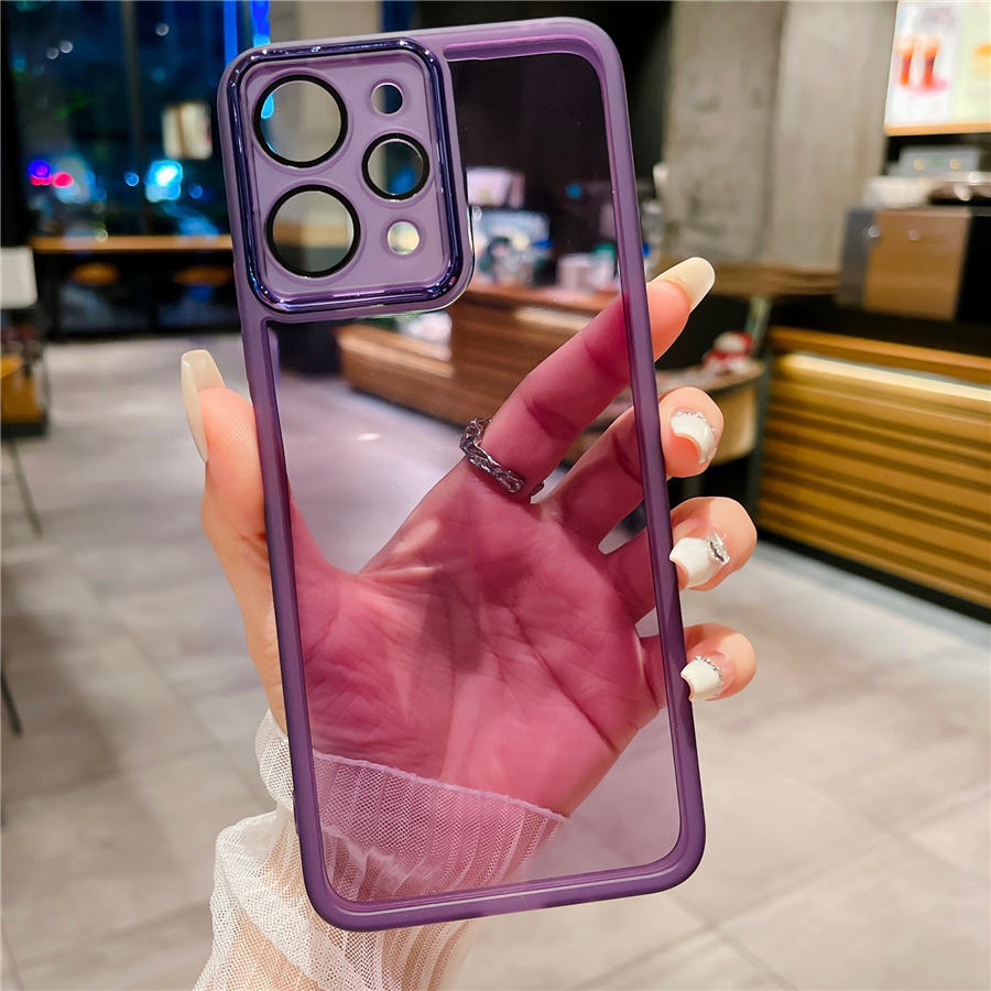 Jednokolorowe przezroczyste etui na telefon dla Xiaomi Redmi Uwaga 12S 11S 11 12 13 zawodowiec plus Przezroczyste silikonowe etui z TPU na obiektyw z tyłu: Neopren / Beżowy