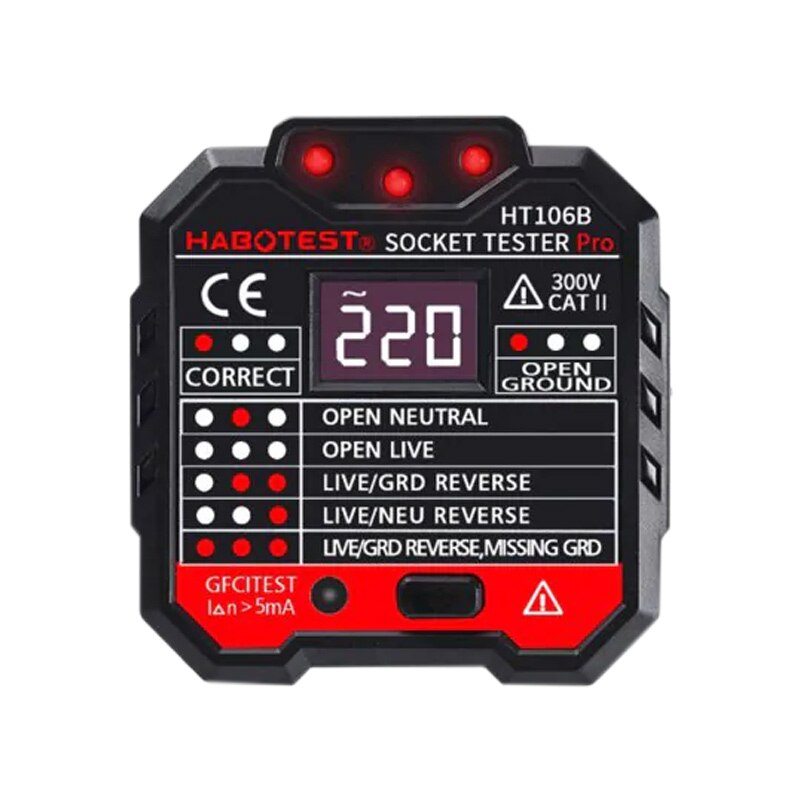 RCD Leakage Switch Detector Socket Tester with LCD Screen LO88