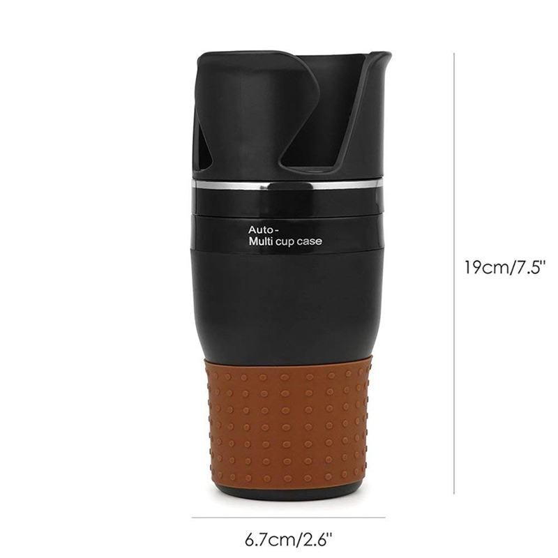 Bil multi mugghållare multifunktionell organizer 4 in 1 flask insats för dricksvatten kaffe mobiltelefon solglasögon (svarta)