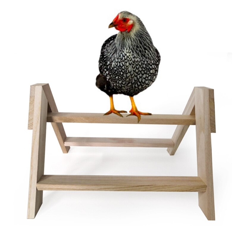 Chicken Perch Wood Stand for Pet Hens Large Bird Parrot Coop Roosting Handmade Wooden Tripod Stand