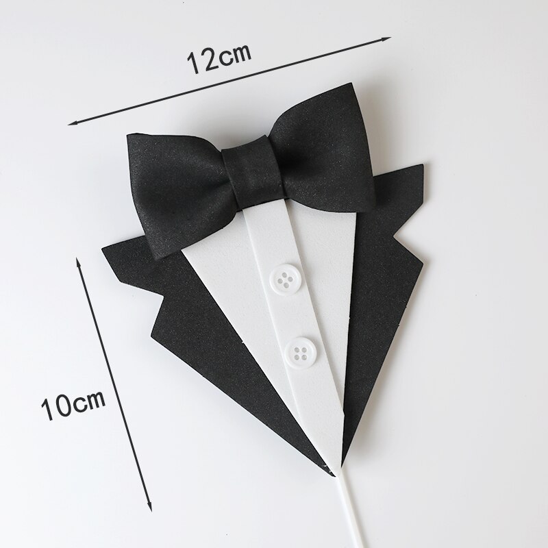 Eva Suit Bow Tie Suit Happy Fathers Day Cake Topper Happy Birthday Dad Rich Cake Decoration Cake Decorating Tools Party Favors: bow tie suit B