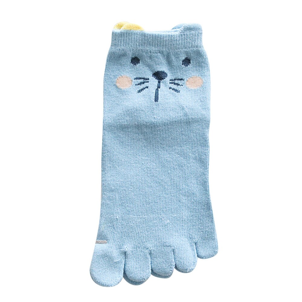 1Pair Children Animal Toe Socks Five Finger Toe Socks Cotton Breathable Polyester Spring Funny Socks #529: Blue