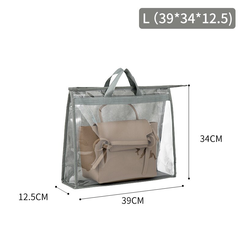 Bolso grande de PVC para mujer, bolsa grande para colgar en el armario, organizador de almacenamiento de protección impermeable, transparente: L