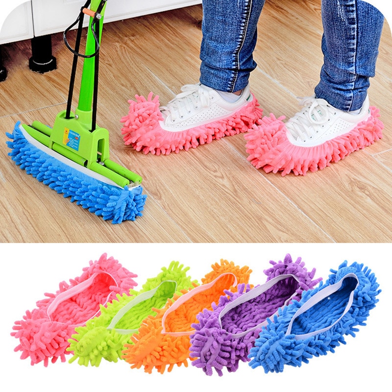1Pc Badkamer Vloer Schoenen Covers Top Speciale Aanbieding Polyester Effen Dust Cleaning Mop Slipper Huis Schoonmaken