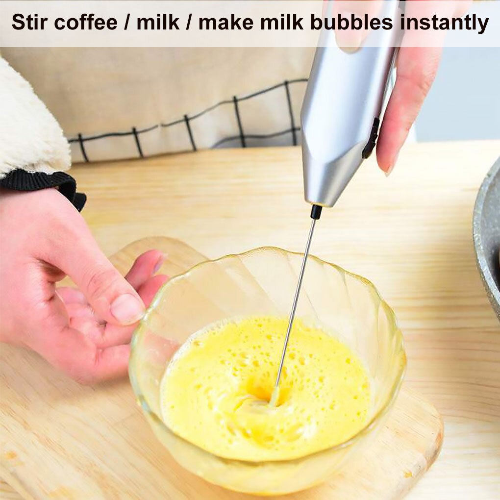 2pc Milk Drink Coffee Whisk Mixer Electric Egg Beater Frother Foamer Mini Handle Stirrer Practical Kitchen Cooking Tool