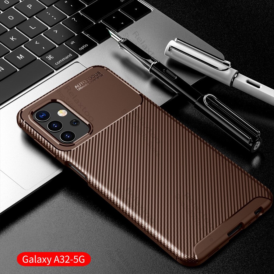 Caso para Samsung a32 4g de fibra de carbono suave funda protectora para samsung galaxy a32 32 32a para a32 SM-A325 6,5'': for samsung 74 / 3