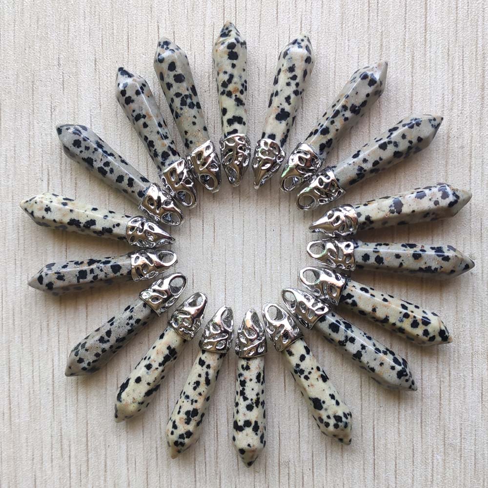 good mix natural stone pillar charm pendants 10x32mm for jewelry making 20pcs/lot: spot stone