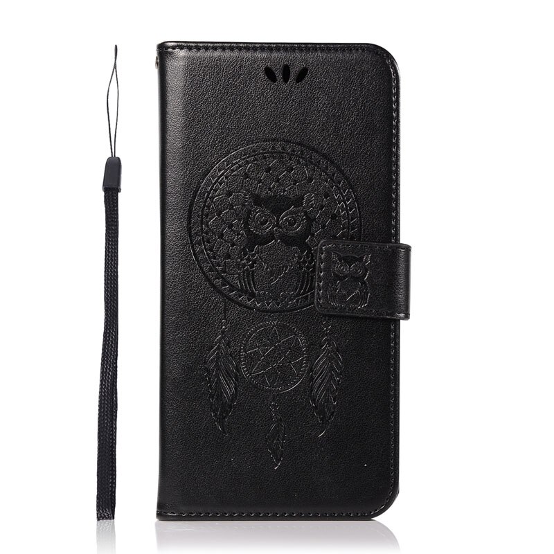 Lenovo K5 Flip Case Lenovo K5 Plus A6020a40 Cover Cute Owl Leather Wallet Phone Cases Lenovo Lemon 3 A6020 A6020a46 A 6020 Coque: black