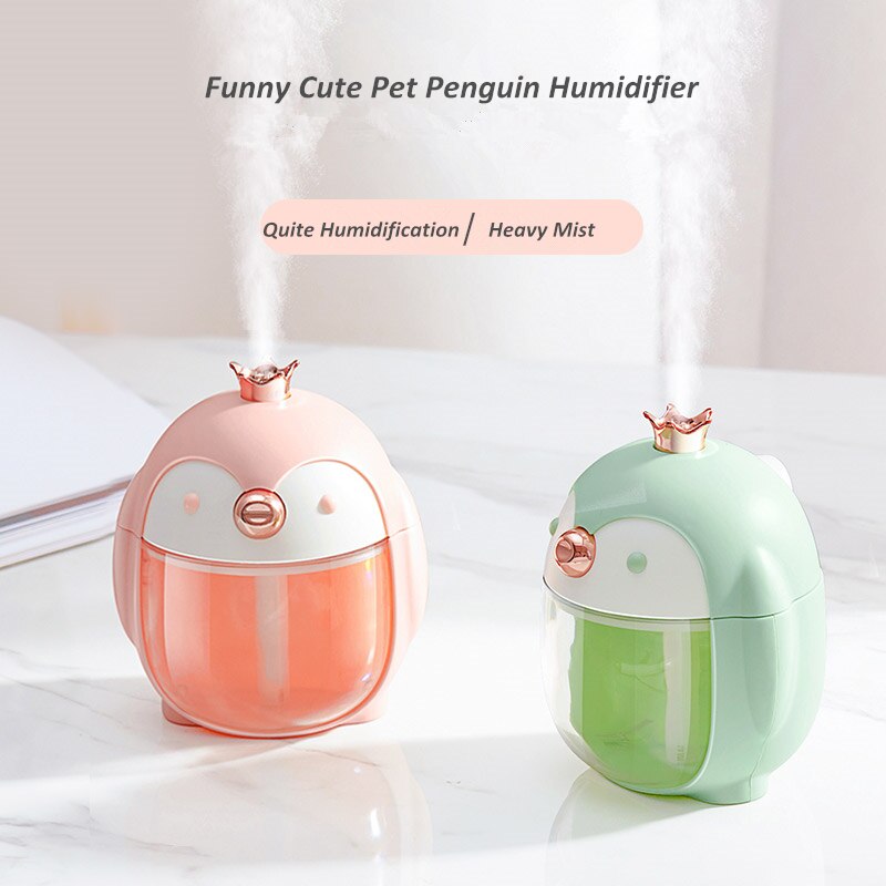 300ML Nette Haustier Pinguin Ultraschall-luftbefeuchter Tragbare USB Aroma Ätherisches Öl Diffusor mit Farbe Nacht Lampe für Heimat