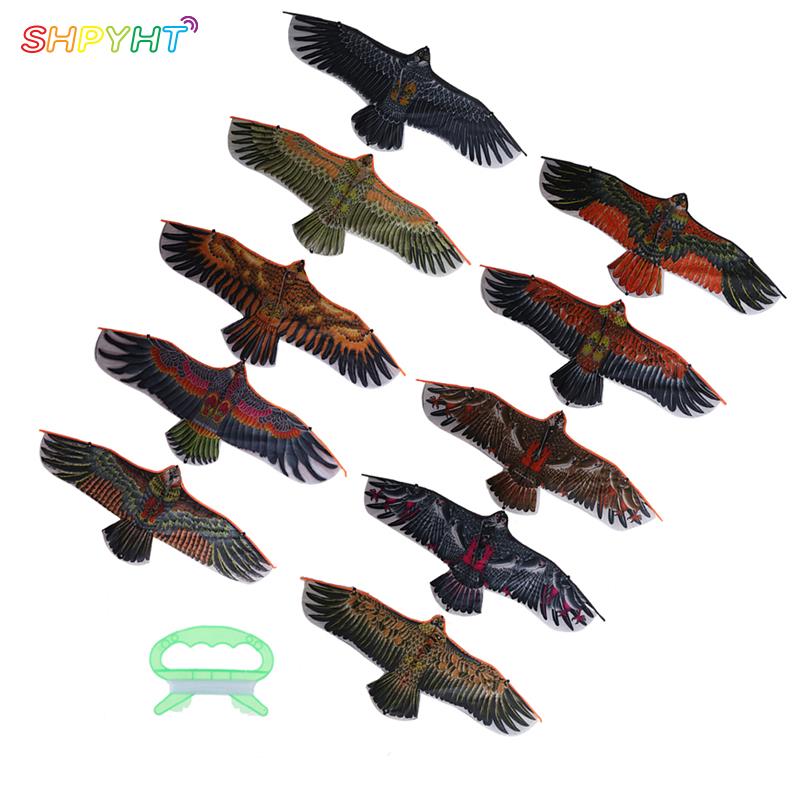 1.1m plana águia pipa com 30 metros de linha pipa crianças voando pássaro pipas windsock brinquedos ao ar livre jardim pano brinquedos para crianças giftnew