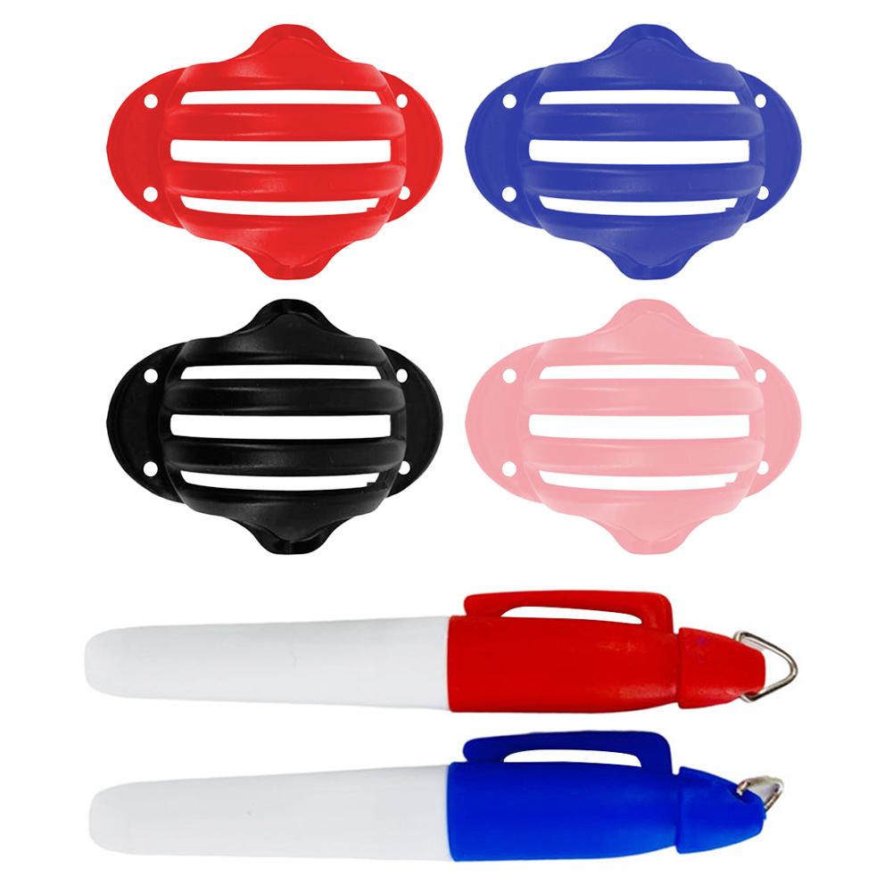 2 Stuks Rood Blauw Golfbal Liner Markers Pen Alignment Tool Liner Bal Markering Pen Tekening Levert