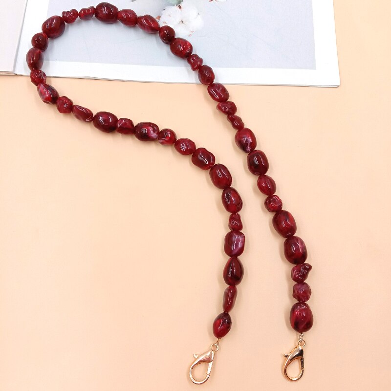 60cm DIY Austauschbare Tasche Griff Perle praktisch Kette Tasche Zubehör Handtasche Gurt Alle-spiel Acryl Schulter Taschen gürtel: verrotten