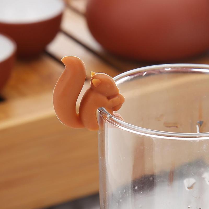 1 Pcs Silicone Tea Infuser Squirrel Device Tea Bag Hanging Snail Mug Cup Clip Label Party Year Supplies
