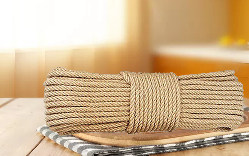 8Mm Natuurlijke Jute Touw Hennep Touw Twisted Koord Diy Craft Handgemaakte Woondecoratie Wanddecoratie 10M Tot 50M