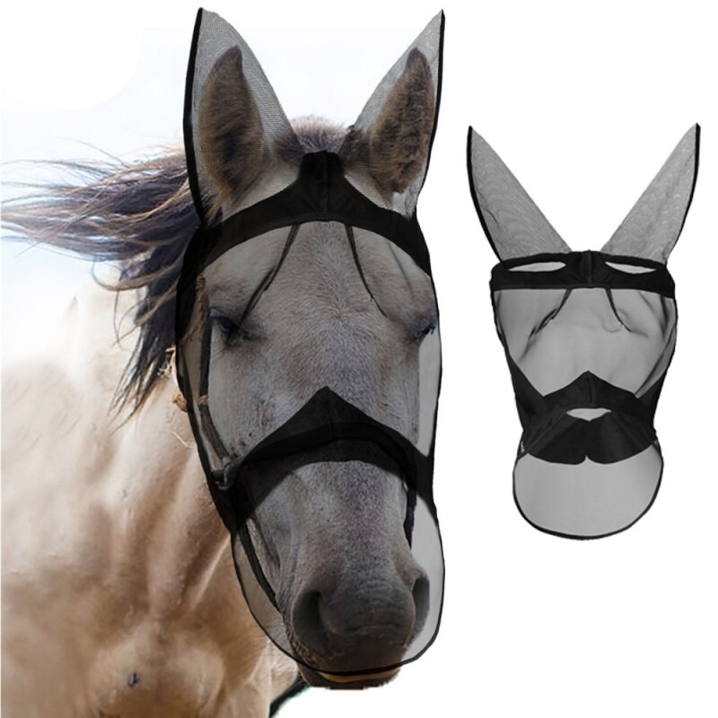 Anti-Muggen Paard Masker Paard Masker Paardensport Comfort Vliegende Ademend Levert Paard Masker Comfortabele Verwijderbare Mesh