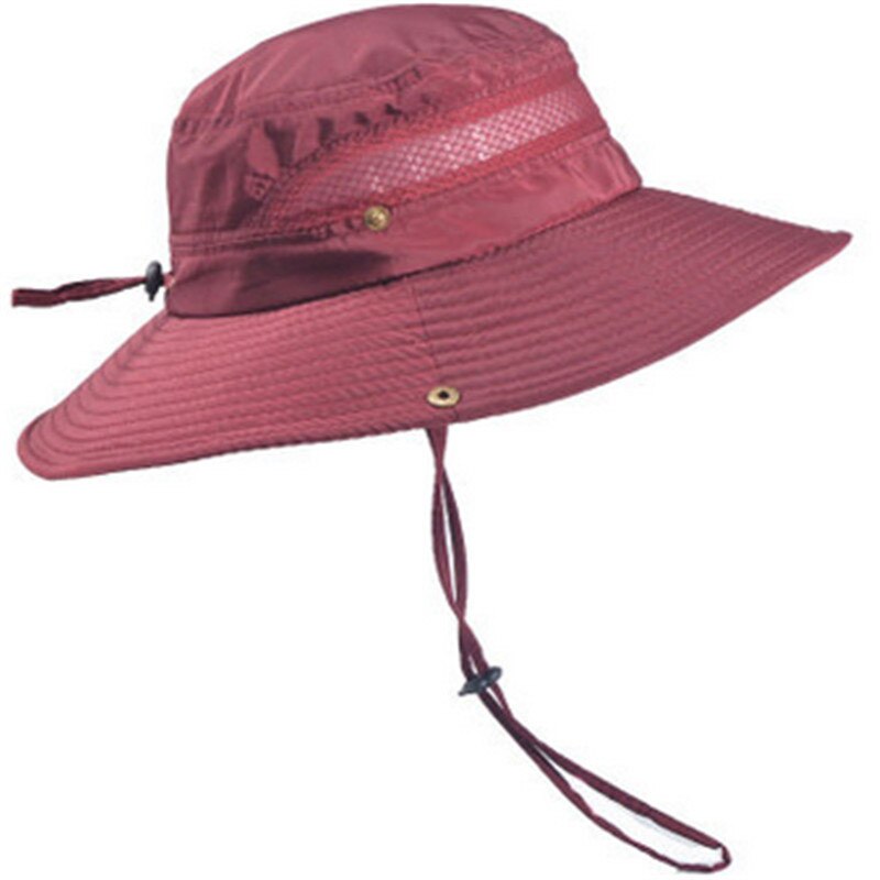 Jahrgang Cowboy Hütte Männer Gittergewebe Eimer Kappen Für Männer Sommer Kappen Breite Krempe UV Schutz Klappe Hütte Männer Ich bin Freien Atmungsaktiv Strand Kappen: verrotten