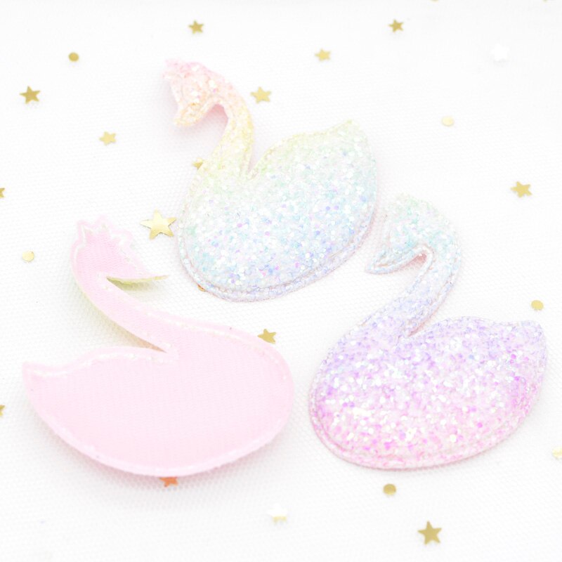 6 Pcs Glitter Haar BB Clip Decor Accessoires Paillette Zwaan Gewatteerde Geappliceerd voor DIY Ambachten Kleding Hoofddeksels Stok Patches G42