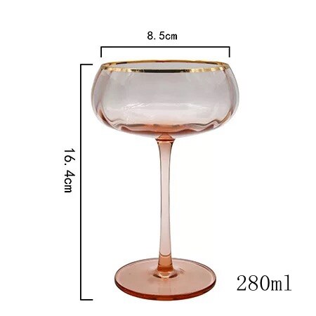 Classic Glass Wine Cup High Feet Champagne Glass Wide Inner Rim Martini Gglass Wide Inner Edge Wine Glass: C