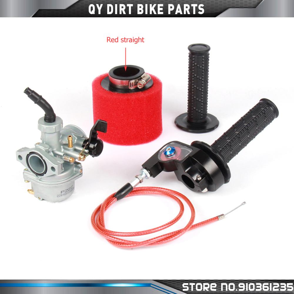 Carburateur PZ22 de 22mm avec filtre à Air, poignée d&#39;accélérateur visible pour 110cc 125cc SSR Lifan CRF50 Pit Bike moto ATV